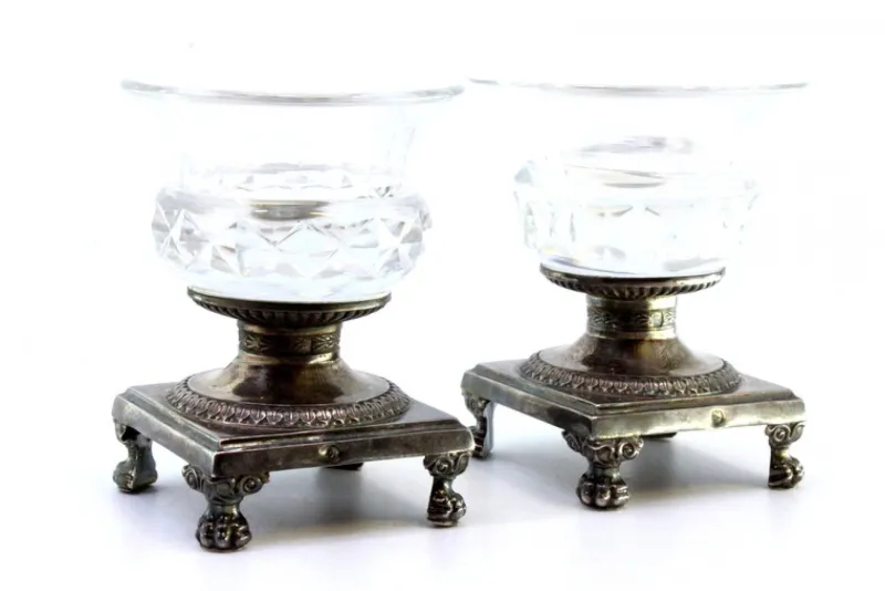Outlet Pamono Salt and Pepper Shakers in Cut Glass, Set of 2