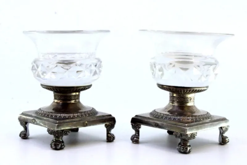 Outlet Pamono Salt and Pepper Shakers in Cut Glass, Set of 2
