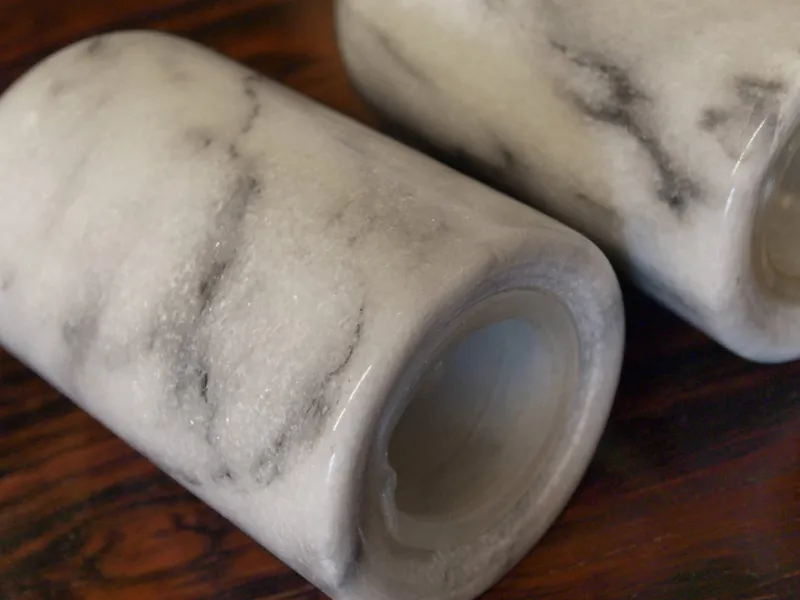 Pamono Salt and Pepper Shakers in Carrara Marble, 1970s> Salt & Pepper Shakers
