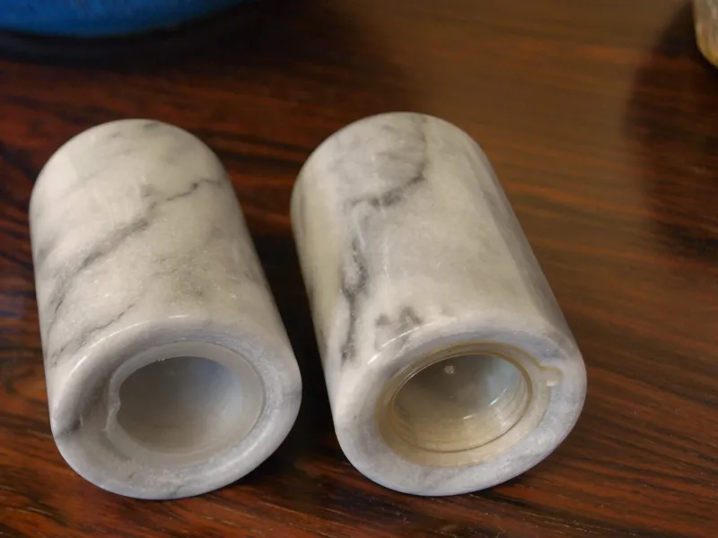 Pamono Salt and Pepper Shakers in Carrara Marble, 1970s> Salt & Pepper Shakers