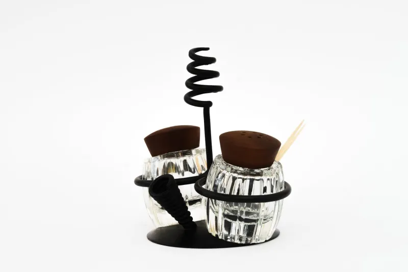 Pamono Salt and Pepper with Two Toothpick Holders, Vienna, 1950s> Salt & Pepper Shakers