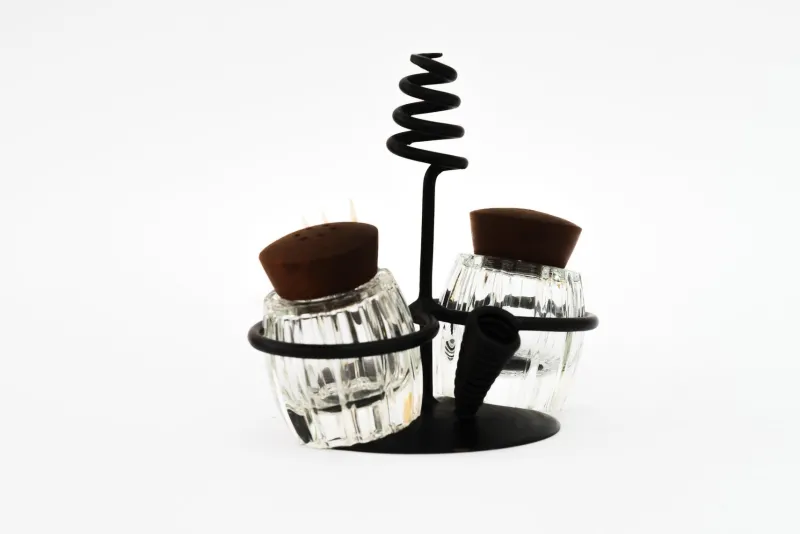 Pamono Salt and Pepper with Two Toothpick Holders, Vienna, 1950s> Salt & Pepper Shakers