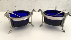 Discount Pamono Salt Cellars in Silver, 1800