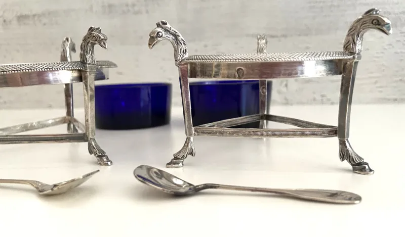 Discount Pamono Salt Cellars in Silver, 1800