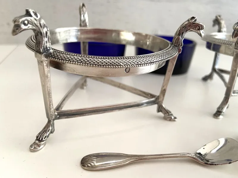 Discount Pamono Salt Cellars in Silver, 1800