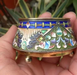 Sale Pamono Salt Shaker in Golden Silver Enamel