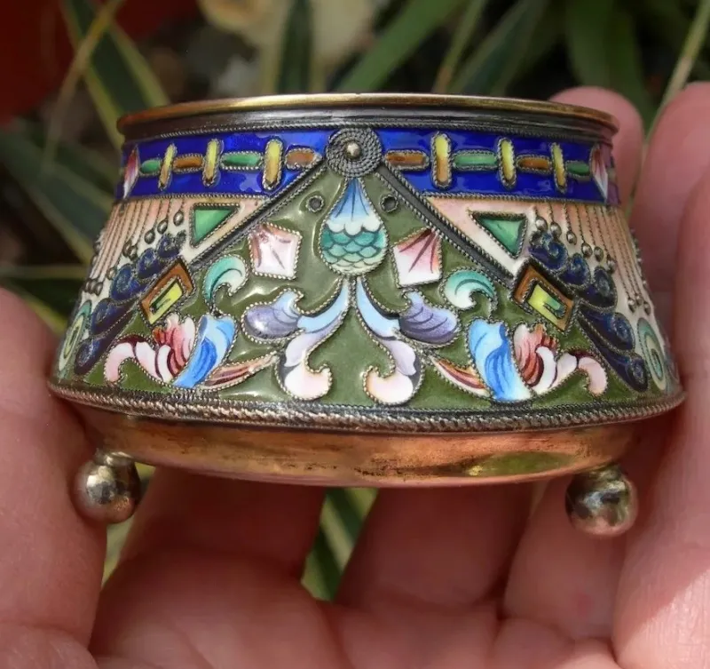 Sale Pamono Salt Shaker in Golden Silver Enamel