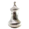 Hot Pamono Salt Shaker in Spiraled Silver with Knob Lid