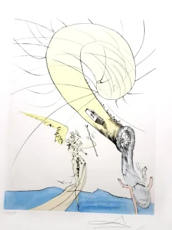 Hot Pamono Salvador Dali - Freud with a Snail's Head - Original Signed Engraving 1974