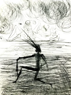 Clearance Pamono Salvador Dali - Kneeling Knight - Original Etching 1969