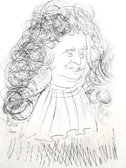 Pamono Salvador Dali - La Fontaine Portrait - Signed Engraving 1974> Surrealist