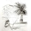 Pamono Salvador Dali - Mission Dolores - San Francisco - Original Hand-Signed Etching 1970> Surrealist