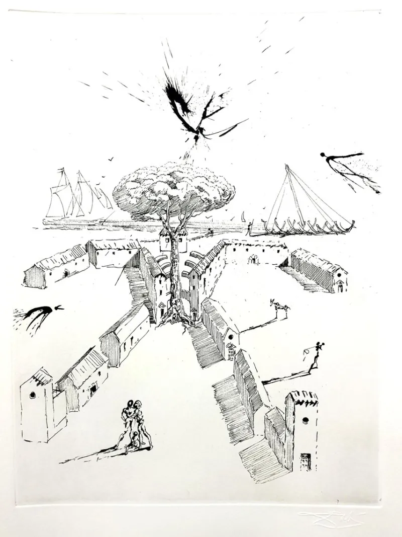 Best Pamono Salvador Dali - The Drawers - Original Etching 1967