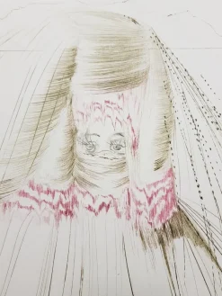 Pamono Salvador Dali - The Queen with Silk Tunic - Original Etching 1970> Surrealist