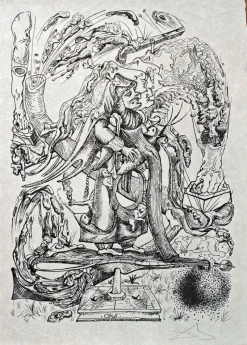 Outlet Pamono Salvador Dali, Antiphysie from Les Songes Drôlatiques de Pantagruel, Original Large Lithograph, 1973