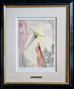 Online Pamono Salvador Dali, Apparition of Christ, Color Engraving, 1960s, Framed