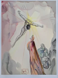 Online Pamono Salvador Dali, Apparition of Christ, Color Engraving, 1960s, Framed