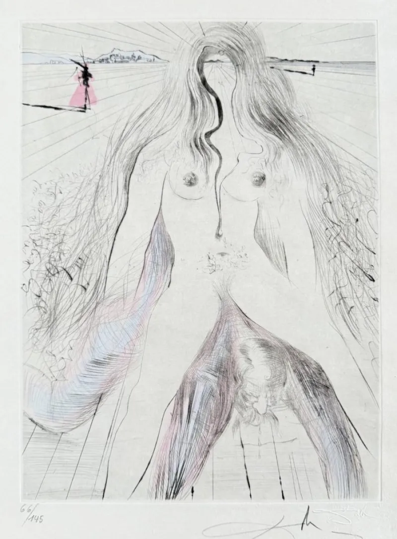 Online Pamono Salvador Dali, Femme à cheval, 1969, Etching
