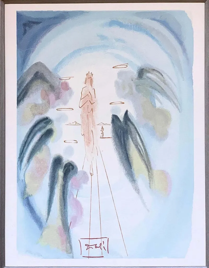 Pamono Salvador Dali, Heaven Canto 25, Mid 20th Century, Engraving> Surrealist