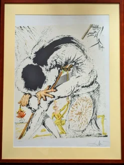 Pamono Salvador Dali, Hidalgo's Metamorphosis, Hand-Signed Original Lithograph, 1964, Framed> Surrealist