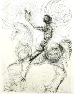 Pamono Salvador Dali, Knight & Death from Faust, 1969, Etching> Surrealist
