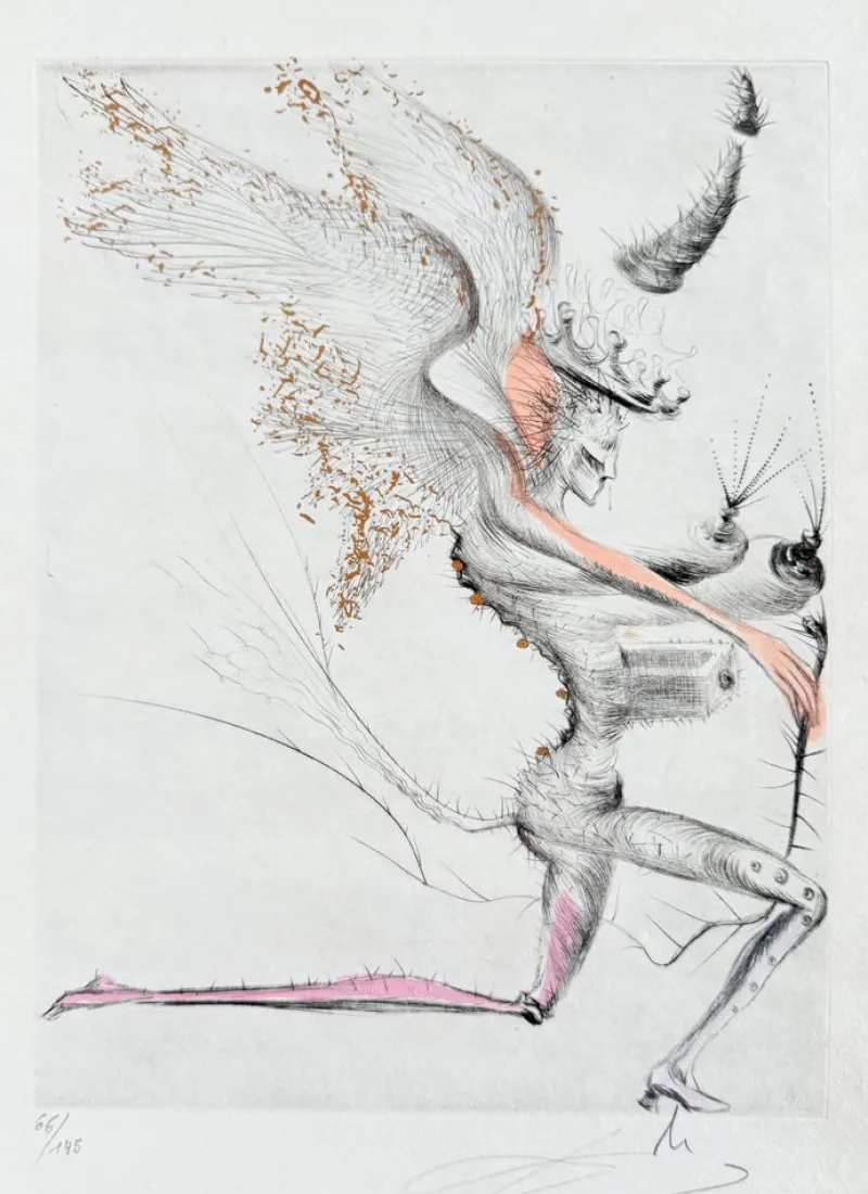 Pamono Salvador Dali, Le Démon ailé, 1969, Etching> Surrealist|Prints & Multiples