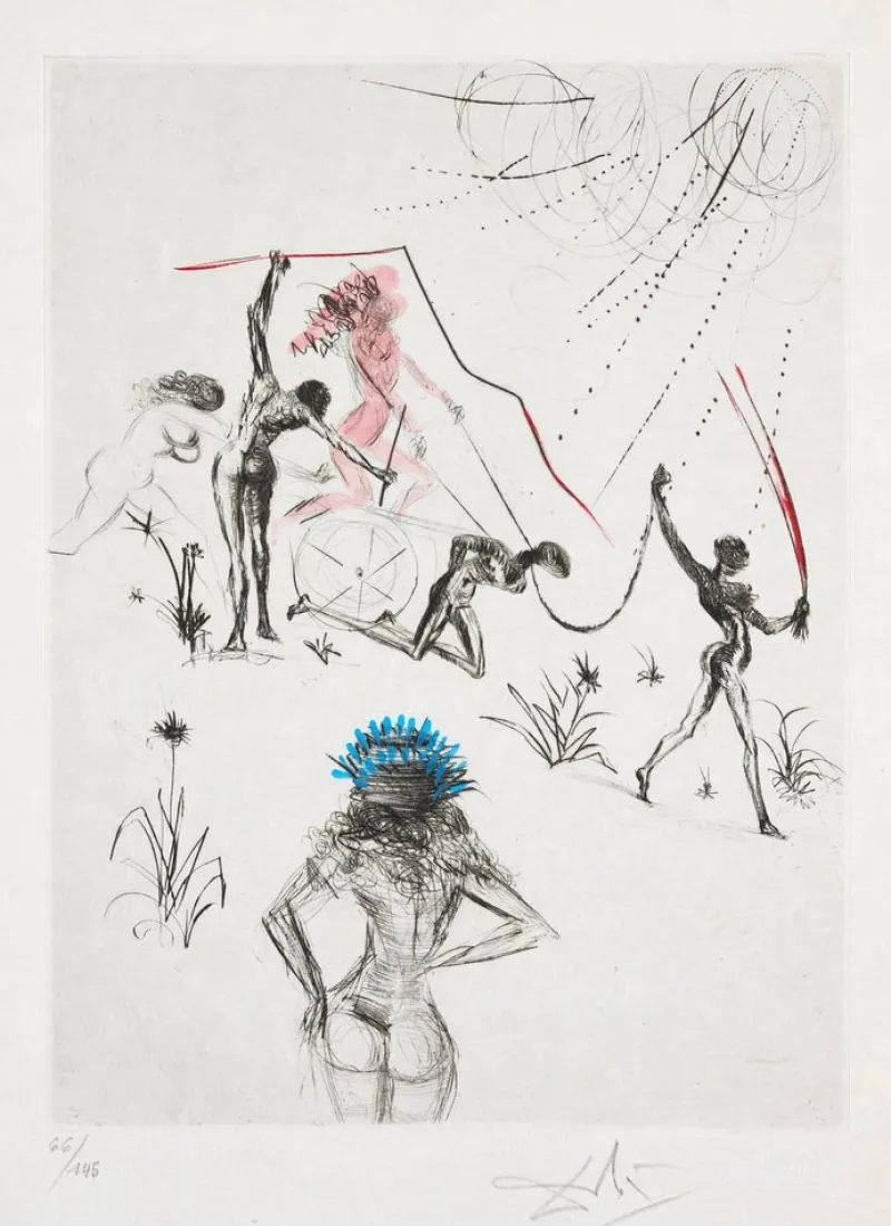Pamono Salvador Dali, Les Négresses, 1969, Etching> Surrealist|Prints & Multiples