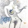 New Pamono Salvador Dali, Nude with Snails Breats, 1967, Etching