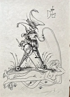 Pamono Salvador Dali, Pantagruel or Henry II from Les Songes Drôlatiques de Pantagruel, Original Large Lithograph, 1973> Surrealist