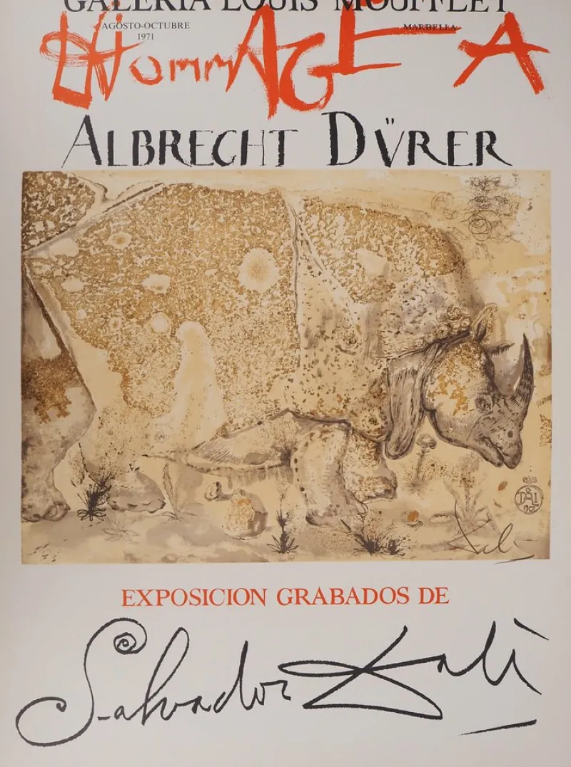Pamono Salvador Dali, Rhinoceros, Homage to Albrecht Dürer, Lithograph Poster> Posters|Wall Decor
