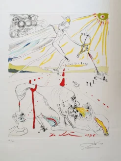 Pamono Salvador Dali, The Alchemist, 1975, Drypoint Etching> Surrealist