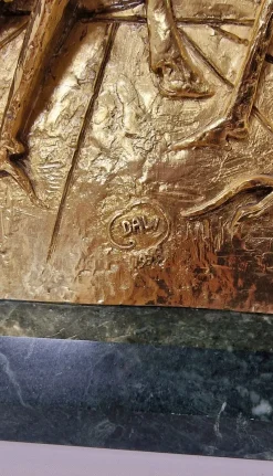 Pamono Salvador Dali, The Birth of Animals, 1978, Galvanised Silver on Marble Base><noscript><img width=