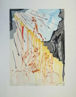 Pamono Salvador Dali, The Mystical Ladder, Woodcut> Surrealist