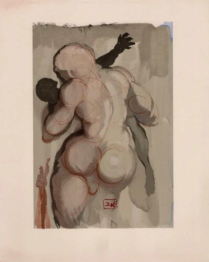 Pamono Salvador Dali, The Negligent Ones Struck by Violent Death, 1964, Original Woodcut> Surrealist