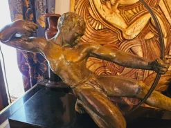 Outlet Pamono Salvator Riolo, Large Art Deco Archer Sculpture, 1920s, Patinated Bronze