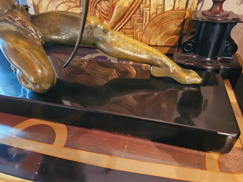Outlet Pamono Salvator Riolo, Large Art Deco Archer Sculpture, 1920s, Patinated Bronze