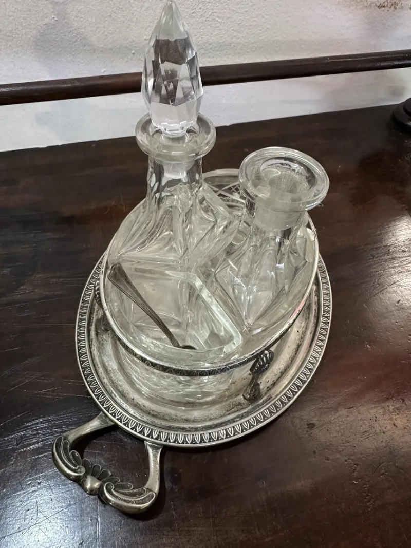 Clearance Pamono San Marco 800 Silver Oil Cruet Table Set, 1940s, Set of 6