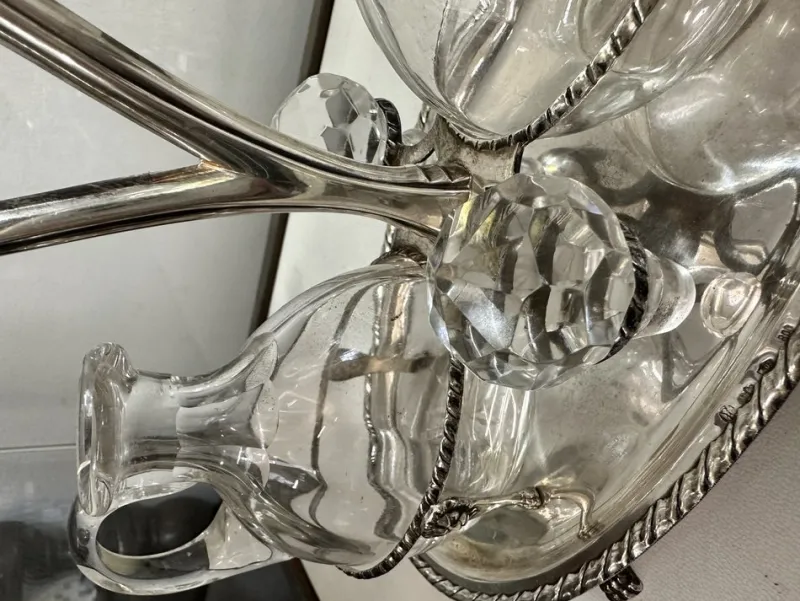 Pamono San Marco Oil Cruet and Salt Shaker in 800 Silver, Set of 2> Salt & Pepper Shakers