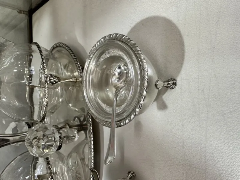 Pamono San Marco Oil Cruet and Salt Shaker in 800 Silver, Set of 2> Salt & Pepper Shakers