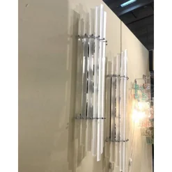 Clearance Pamono Sanded Murano Glass Bars Wall Sconces by Simoeng, Set of 2
