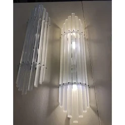 Clearance Pamono Sanded Murano Glass Bars Wall Sconces by Simoeng, Set of 2