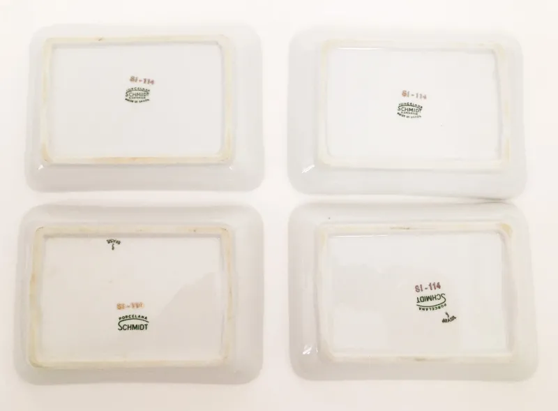 Pamono Santa Catarina Dessert Plates by Schmidt Porcelain, 1970s, Set of 4> Dinner Plates & Bowls