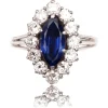 Pamono Sapphire and Diamonds Ring in 18 Karat White Gold, 1970s> Rings