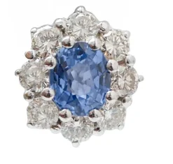 Pamono Sapphires, Diamonds and Platinum Earrings, Set of 2> Earrings