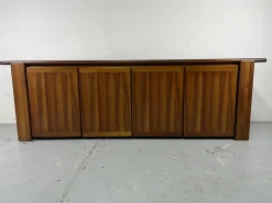 Pamono Sapporo Cabinet in Walnut by Mario Marenco for Mobilgirgi, 1970s> Sideboards & Buffets