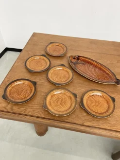 Clearance Pamono Sarreguemines Fish Plates and Dishes, 1970s, Set of 7