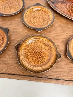 Clearance Pamono Sarreguemines Fish Plates and Dishes, 1970s, Set of 7