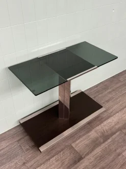 Discount Pamono SAS TV Stand in Steel with Smoked Glass Top from Domustil, 1970s