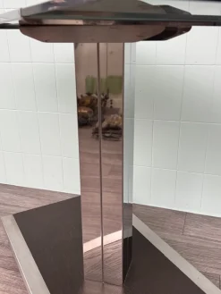Discount Pamono SAS TV Stand in Steel with Smoked Glass Top from Domustil, 1970s