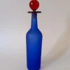 Online Pamono Satin Blue Murano Glass Bottle by Franco Moretti, 1990s